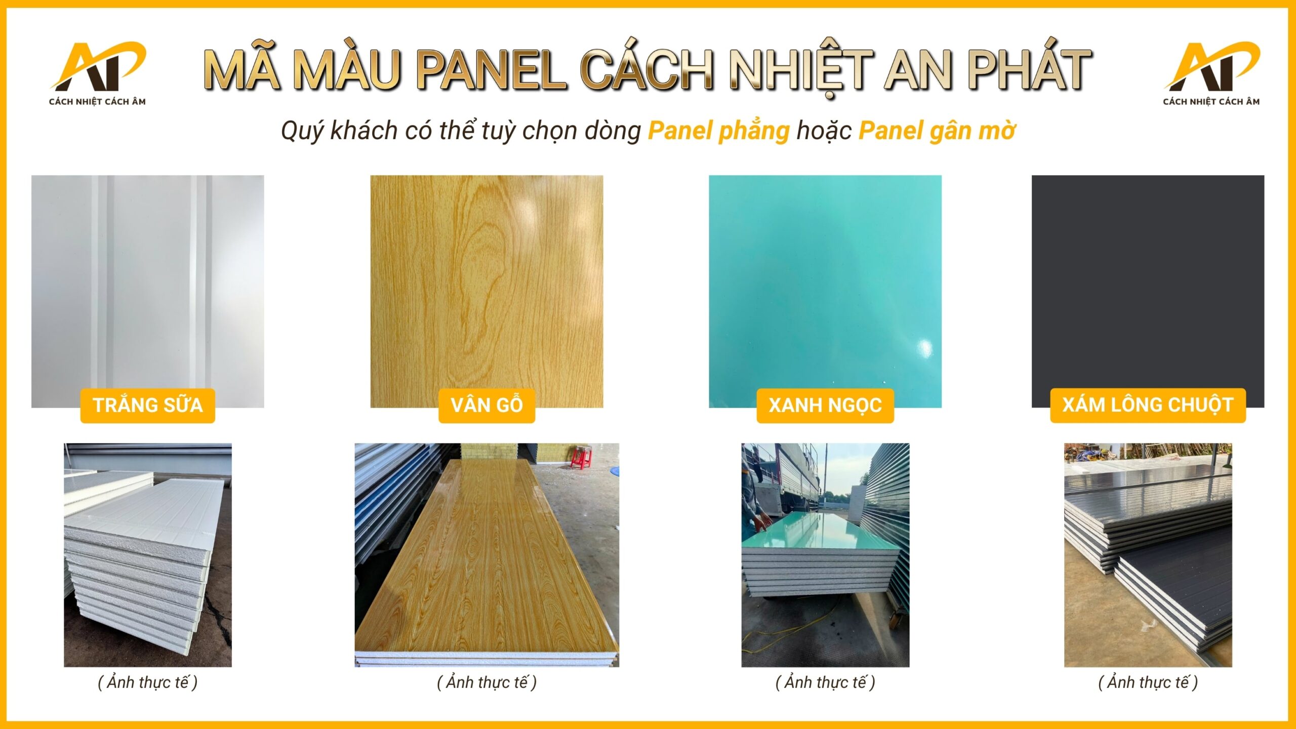 Bảng màu panel cách nhiệt an phát